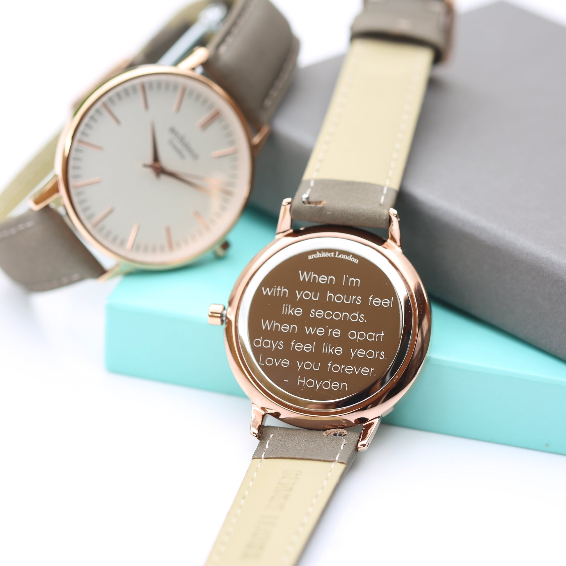 Women's Engraved Watch In Light Grey - Lovesakes