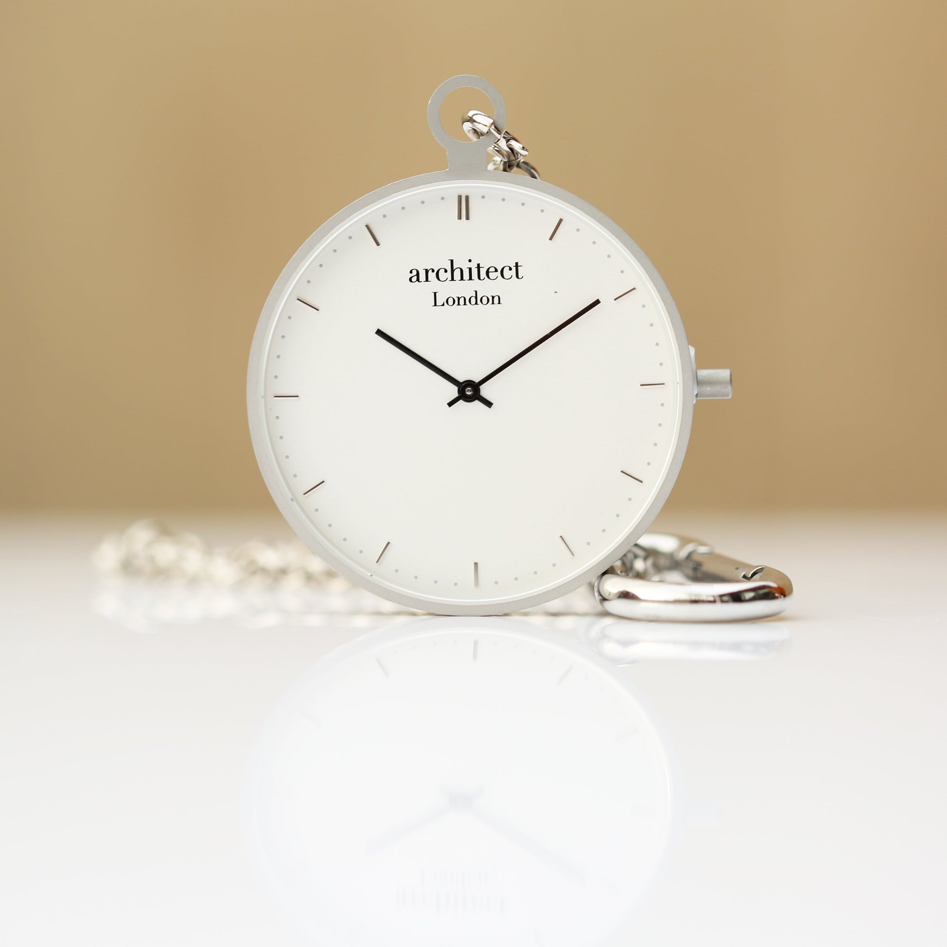 Modern Personalized Engraved Pocket Watch - Silver