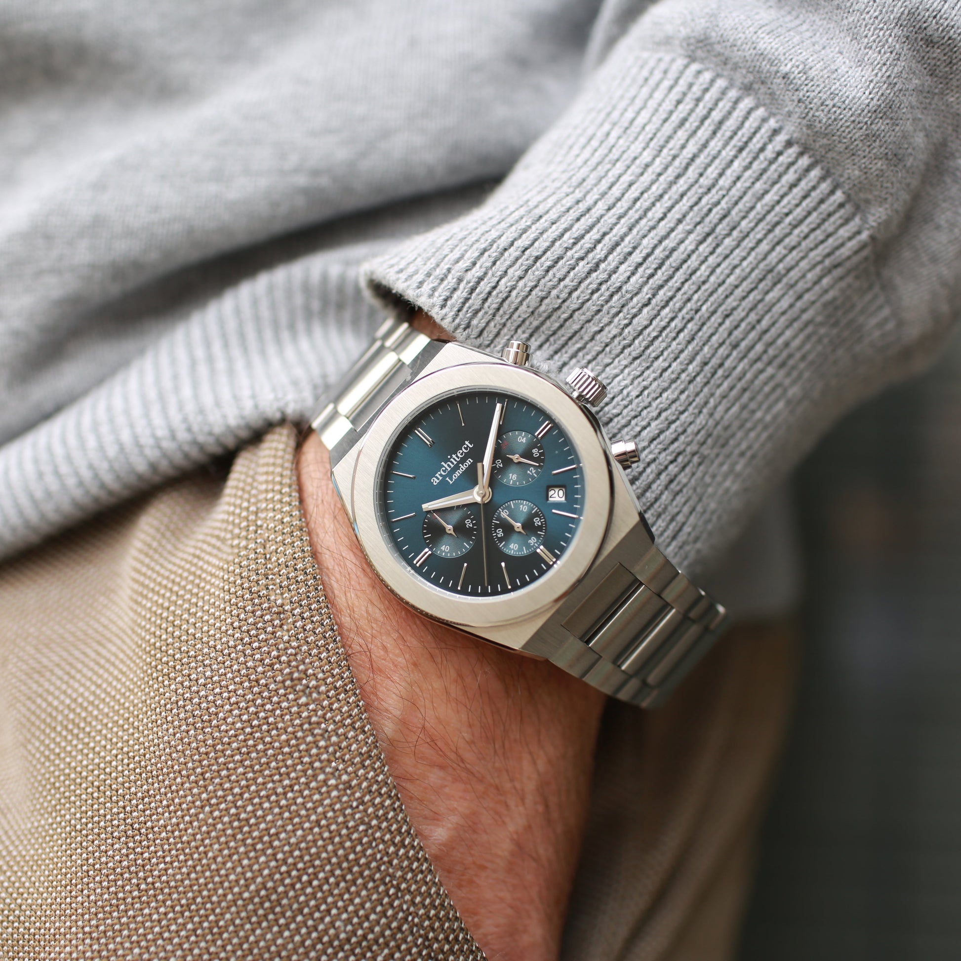 Architect Orbix Blue - Handwriting Engraved Watch for Him - Lovesakes