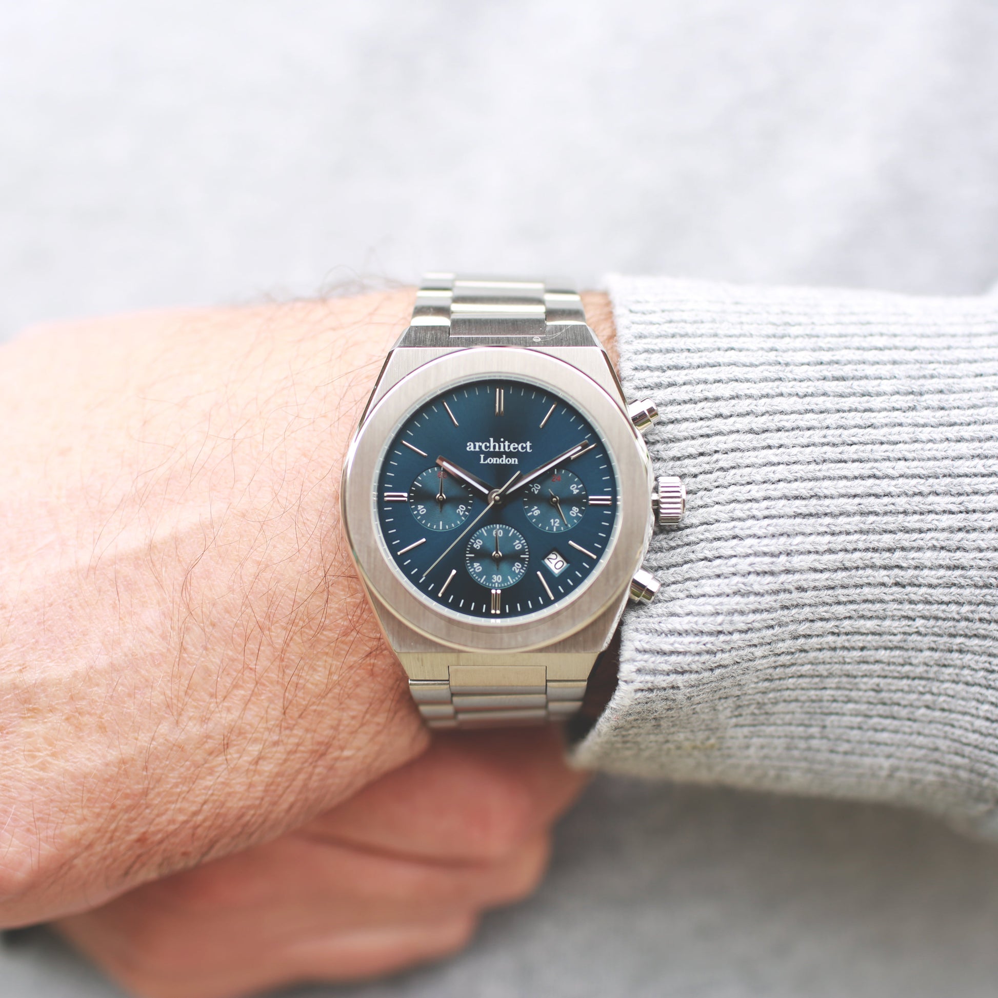 Architect Orbix Blue - Handwriting Engraved Watch for Him - Lovesakes