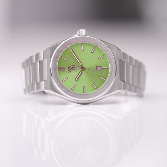 Wave Engraved Watch in Lime - Modern Font Engraving