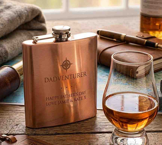 Copper flask with 'Dadventurer' engraving -personalized-gift-for-adventure-loving-dad