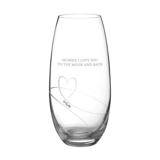 Amora Heart Barrel Vase | Personalized Swarovski Crystal Glass  Glass Vase Deeply Engraved