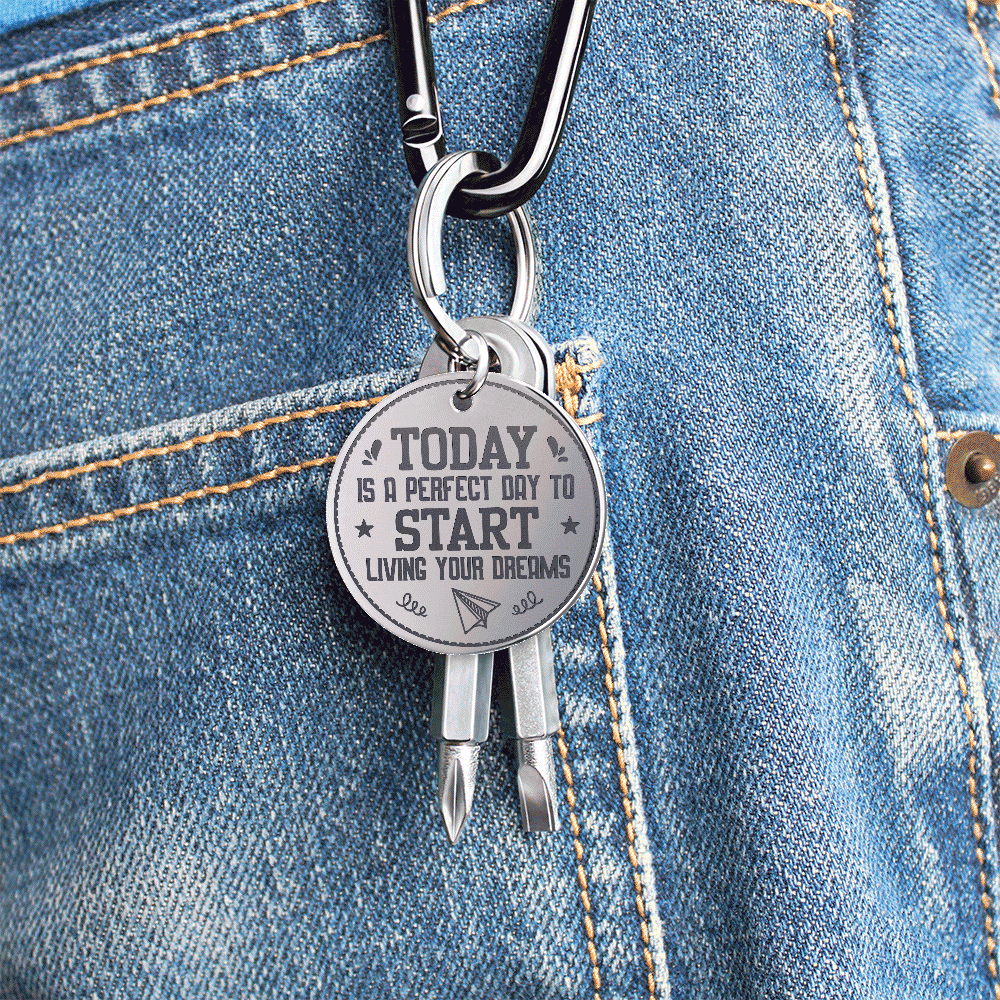 Personalized Screwdriver Keychain Set – "Today is a perfect day ...."