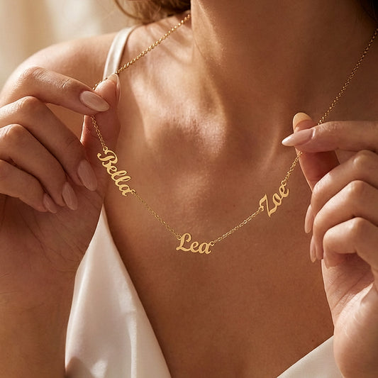 Personalized Multi-Name Script Necklace