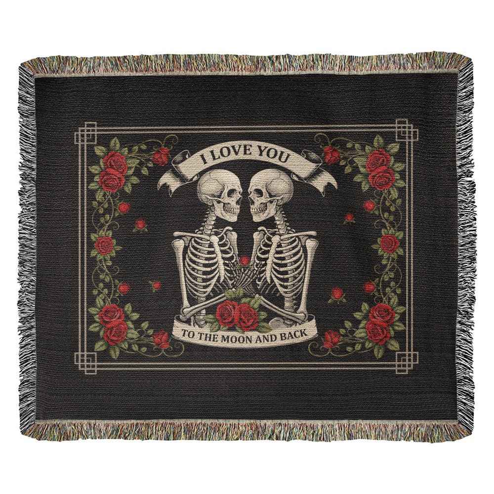 Skeleton Love Woven Blanket – 100% Cotton