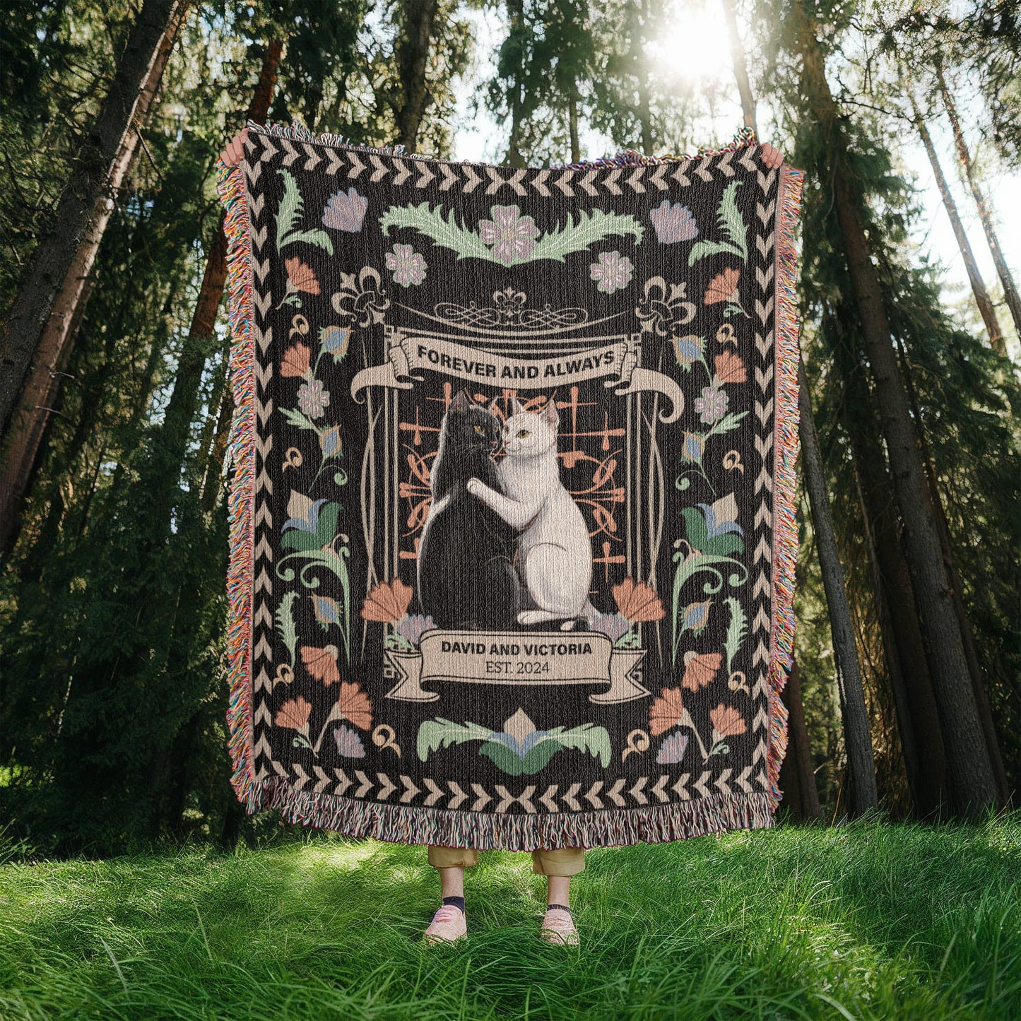 Forever & Always Personalized Cotton Woven Blanket