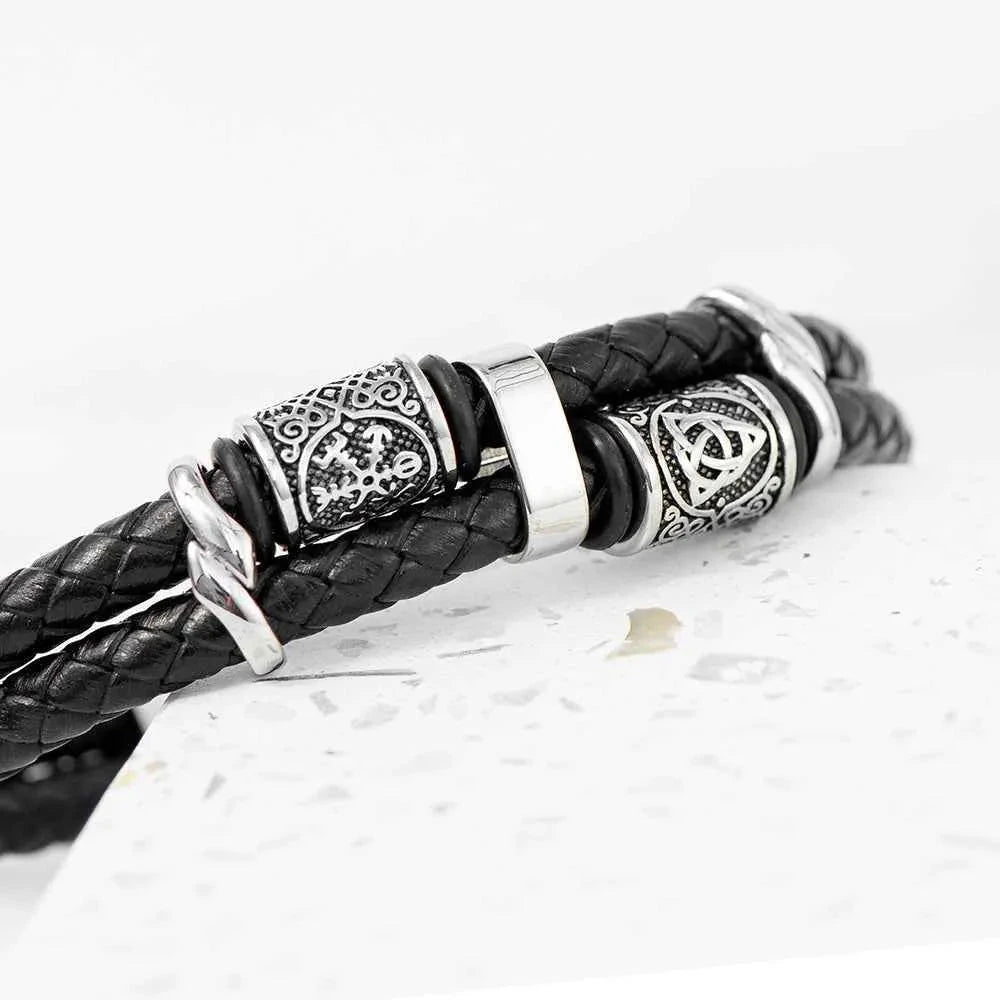 Braidir – Personalized Celtic Knot Leather Bracelet  Men's Bracelets Deeply Engraved