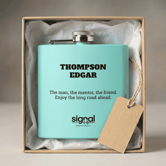 Corporate Personalized Hip Flask (6oz)  Hip Flasks Deeply Engraved