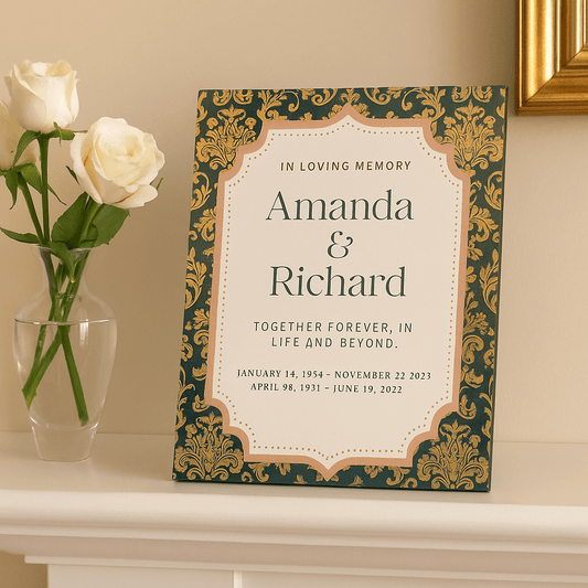 Couple's Legacy Plaque  Memorial Plaques Deeply Engraved