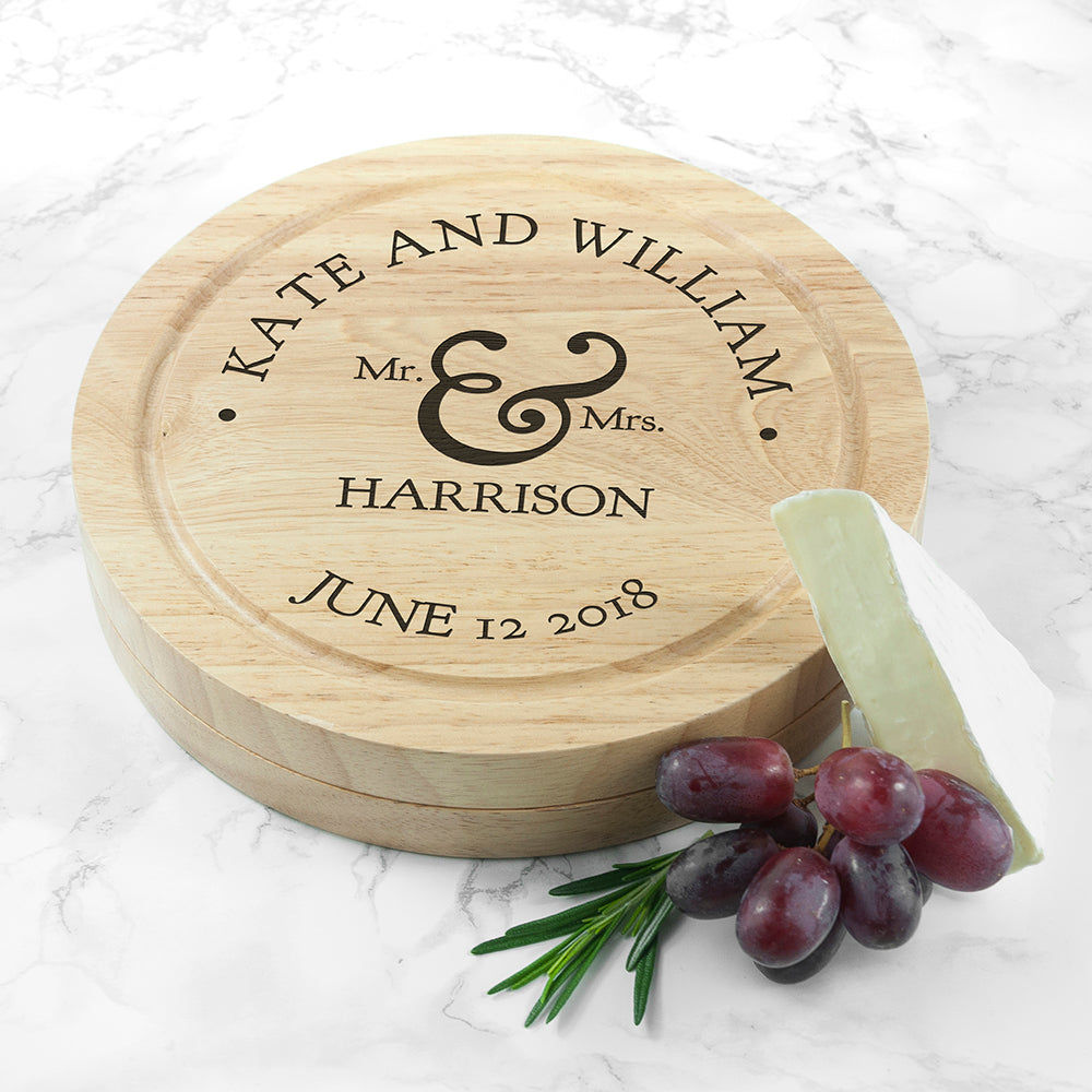Couples Personalized Cheese Board Set  Wooden Cheese Boards Deeply Engraved