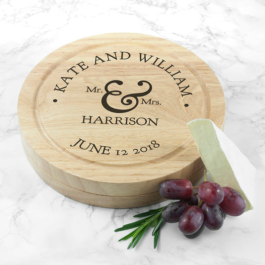 Couples Personalized Cheese Board Set  Wooden Cheese Boards Deeply Engraved