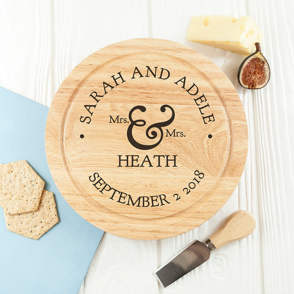 Couples Personalized Cheese Board Set  Wooden Cheese Boards Deeply Engraved