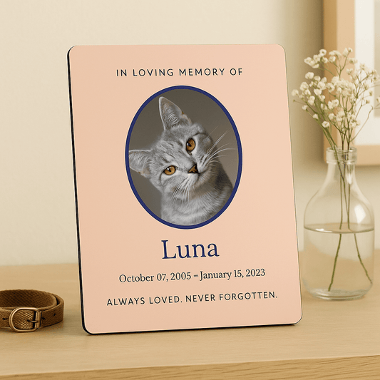 Custom Cat Memorial Plaque – 8x10” Tribute Keepsake  Memorial Plaques Deeply Engraved