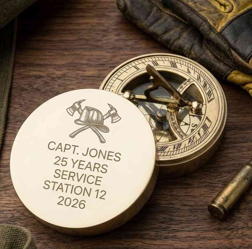 Custom Logo Engraved Personalized Brass Compass