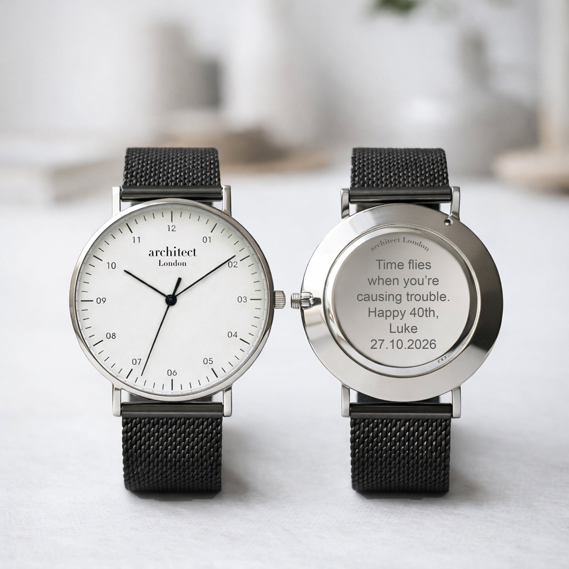 Custom Engraved Groomsmen Watch  Zephyr Deeply Engraved