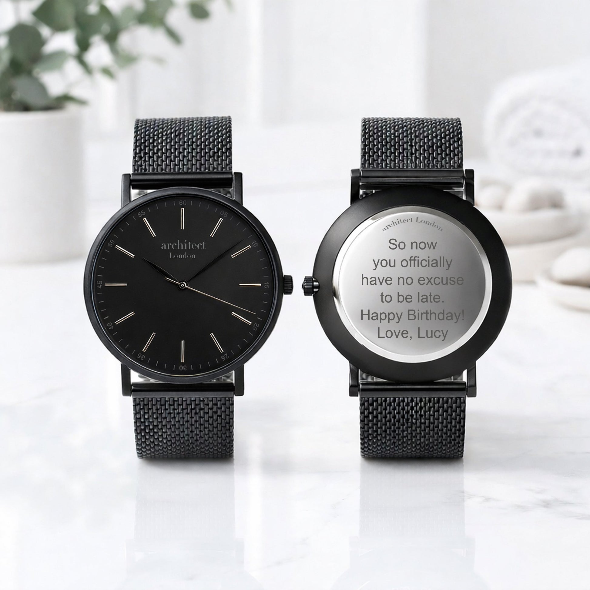 Custom Engraved Groomsmen Watch  Zephyr Deeply Engraved