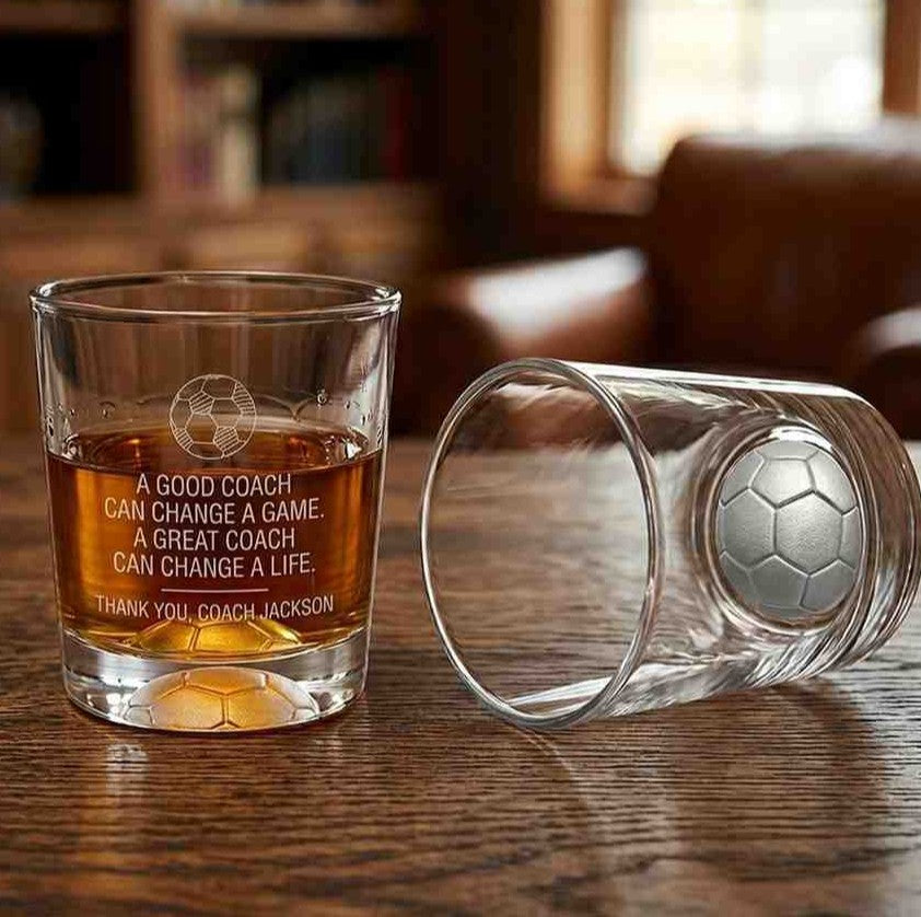 Personalized Football Glass Tumbler | Gift for Fans, Players & Coaches