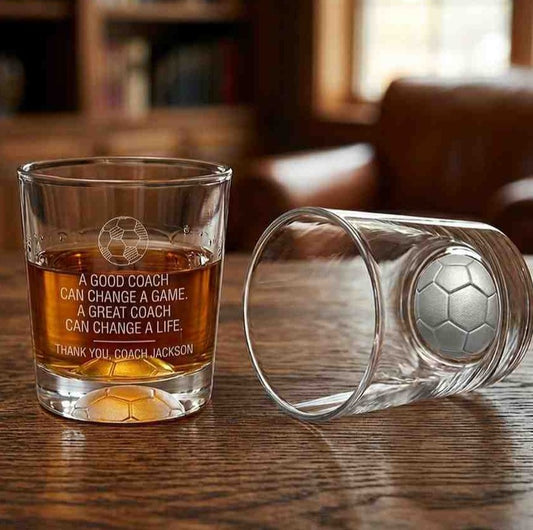 Personalized Football Glass Tumbler | Gift for Fans, Players & Coaches