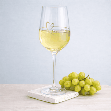 Custom Gold Heart Swarovski Crystal Wine Glass  Wine Glasses Deeply Engraved