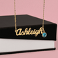 Custom Name Necklace with Birthstone
