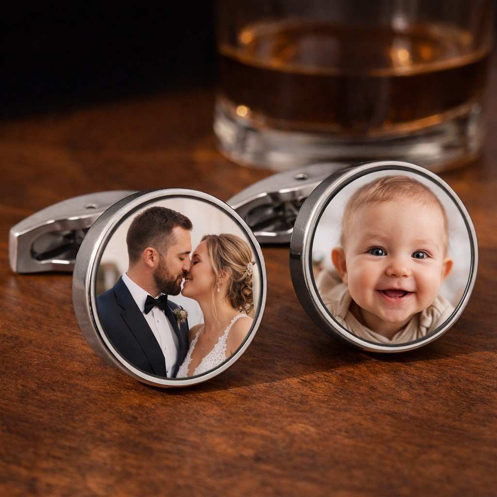 Custom Photo Cufflinks  Cufflinks Deeply Engraved