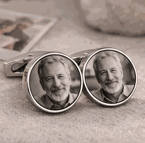 Custom Photo Cufflinks  Cufflinks Deeply Engraved