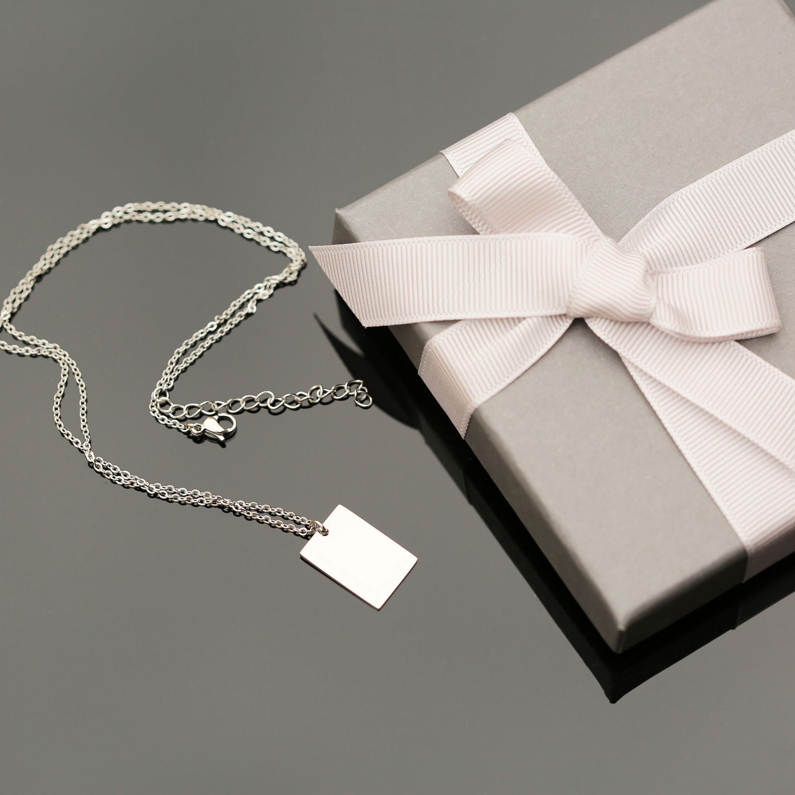 Dazzle Personalized Necklace - Own Handwriting Engraving  Necklaces Deeply Engraved