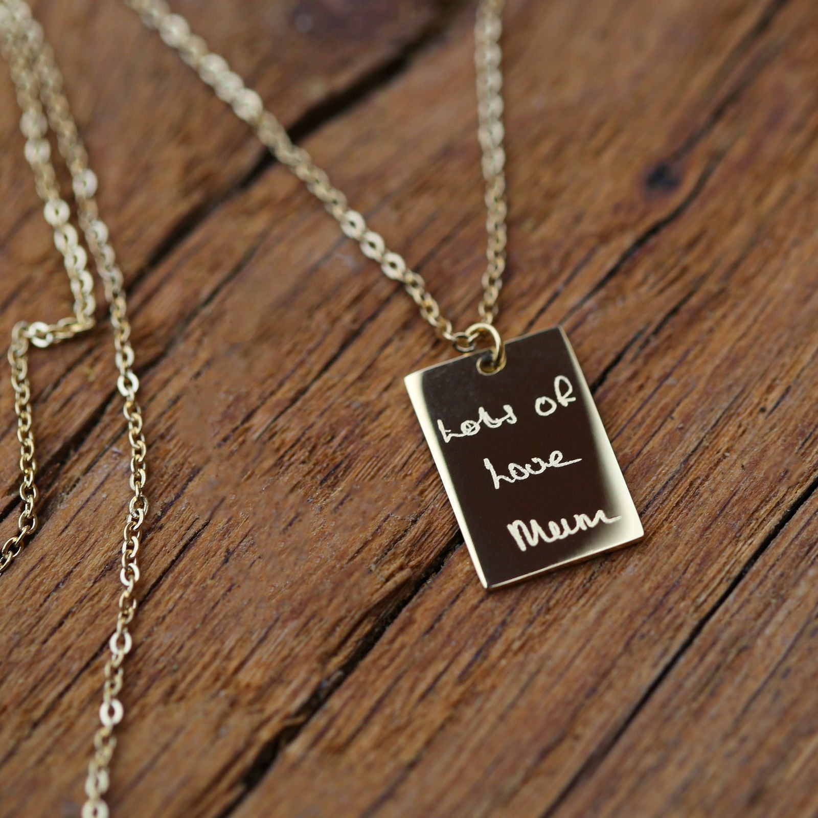 Dazzle Personalized Necklace - Own Handwriting Engraving  Necklaces Deeply Engraved