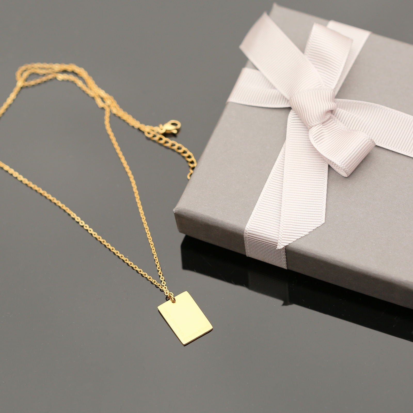 Dazzle Personalized Necklace - Own Handwriting Engraving  Necklaces Deeply Engraved
