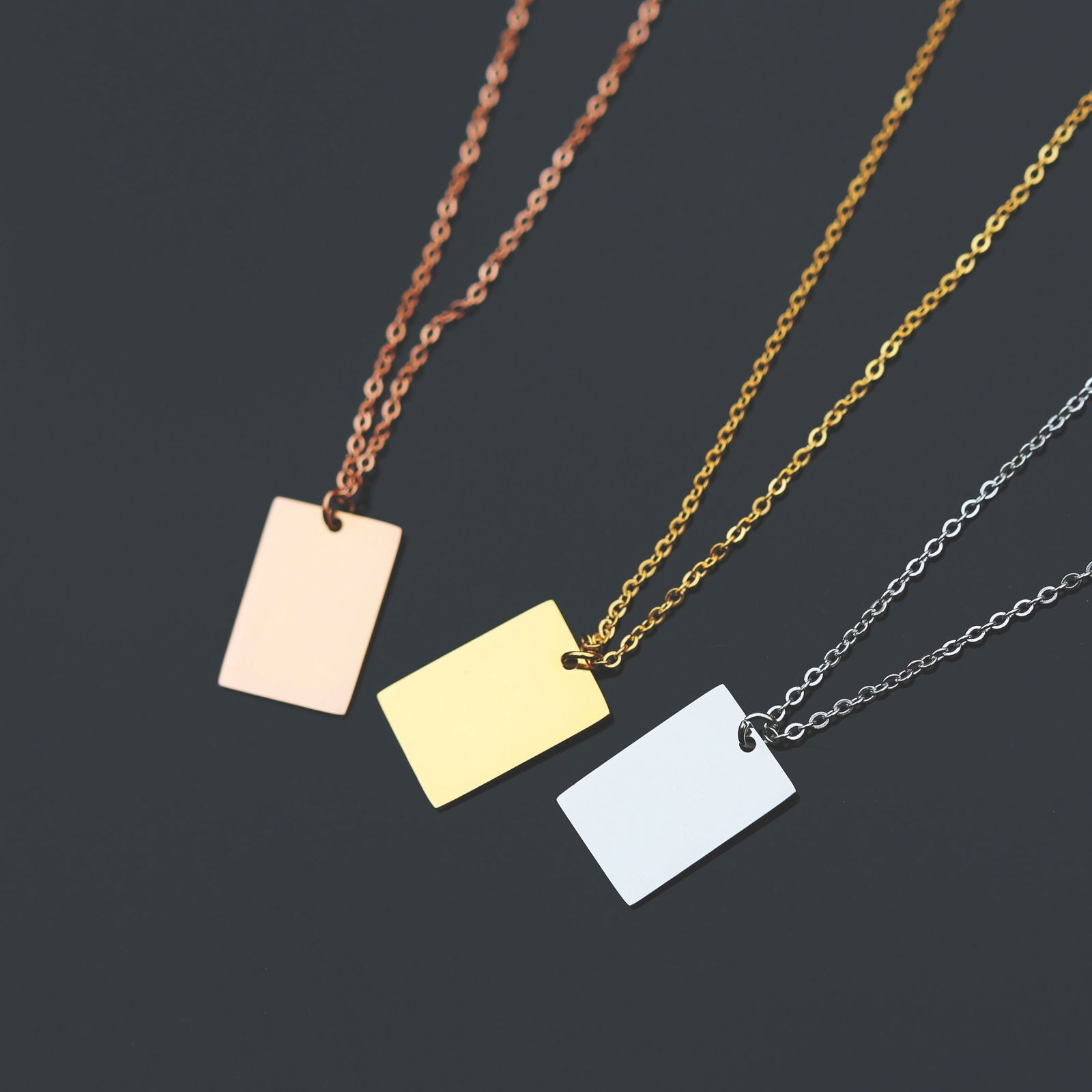 Dazzle Personalized Necklace - Own Handwriting Engraving  Necklaces Deeply Engraved