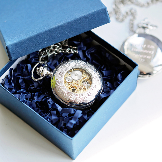 Personalized Roman Skeleton Pocket Watch - Lovesakes