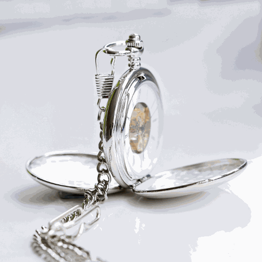 Dual Opening Skeleton Pocket Watch - Handwriting Engraved  Pocket Watches Deeply Engraved