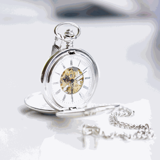 Dual Opening Skeleton Pocket Watch - Handwriting Engraved  Pocket Watches Deeply Engraved