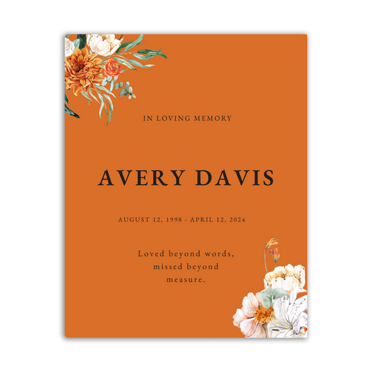 Terracota Floral Memorial Plaque