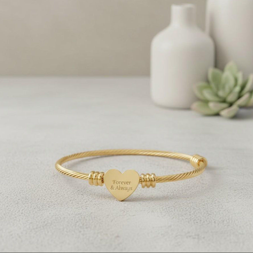 Engravable Heart Cuff Bracelet  Bracelets Deeply Engraved