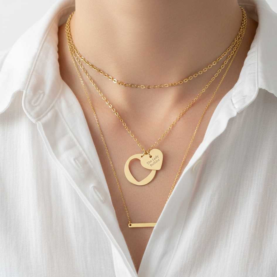 Engravable Heart Cutout Necklace  Necklaces Deeply Engraved