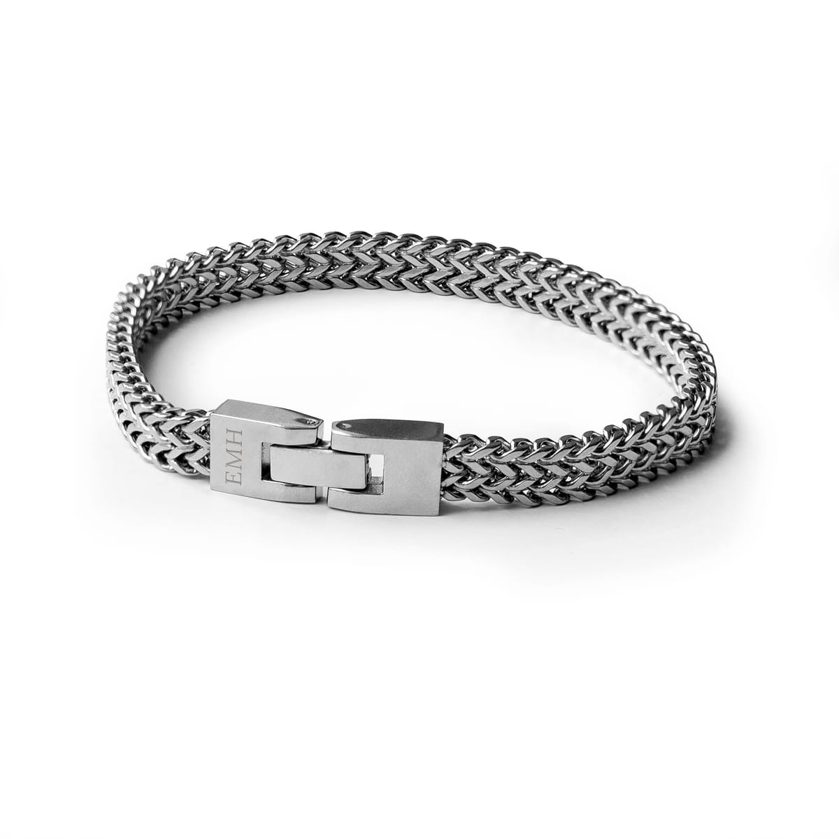 Engraved Braided Stainless Steel Bracelet