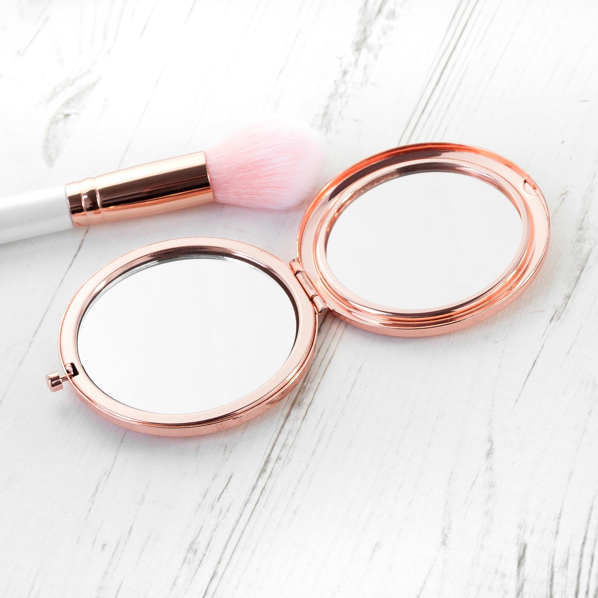 Engraved Compact Mirror - Round  Compact Mirrors Deeply Engraved