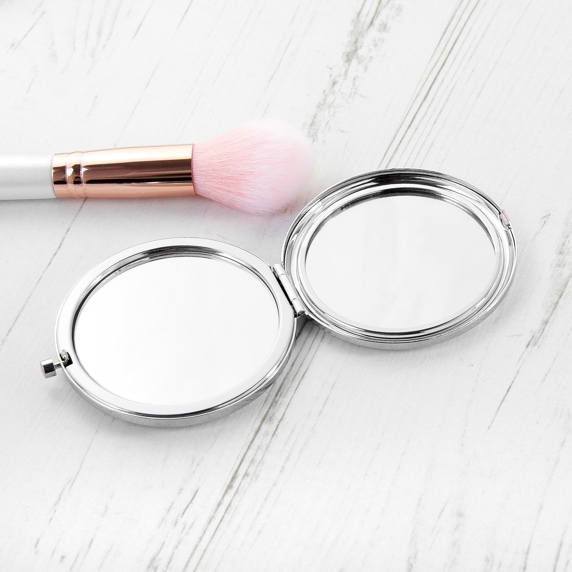 Engraved Compact Mirror - Round  Compact Mirrors Deeply Engraved