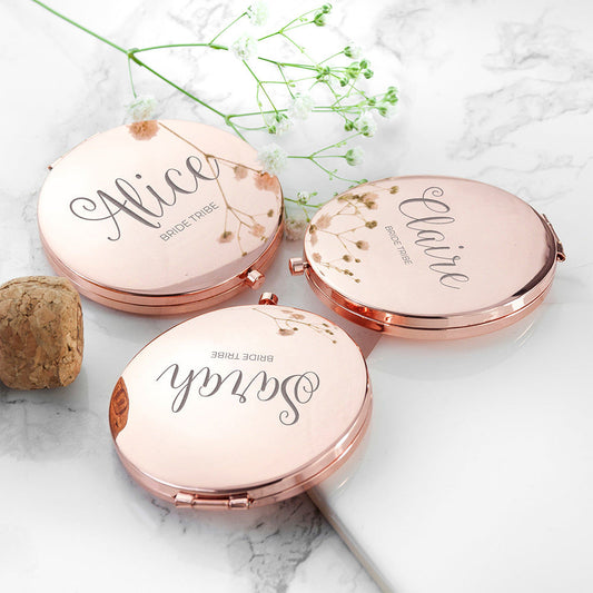 Engraved Compact Mirror - Round  Compact Mirrors Deeply Engraved