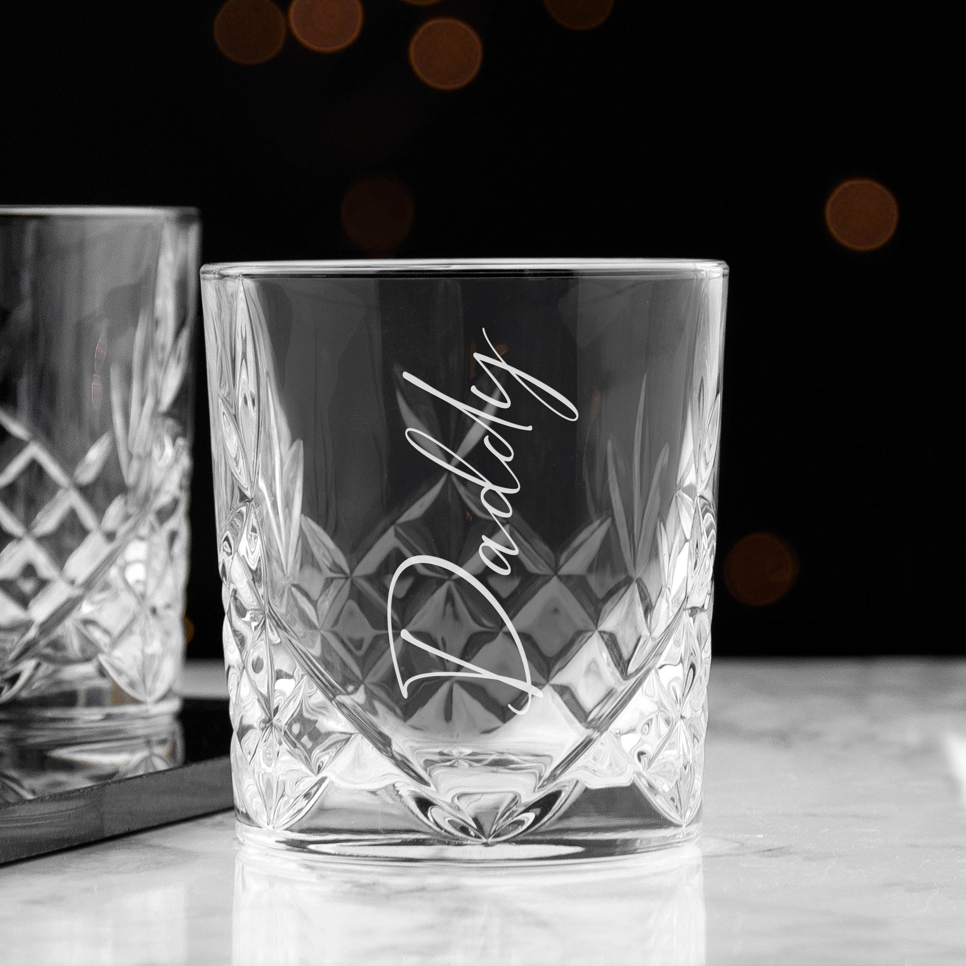 Engraved Crystal Whiskey Glass  Whiskey Glasses Deeply Engraved