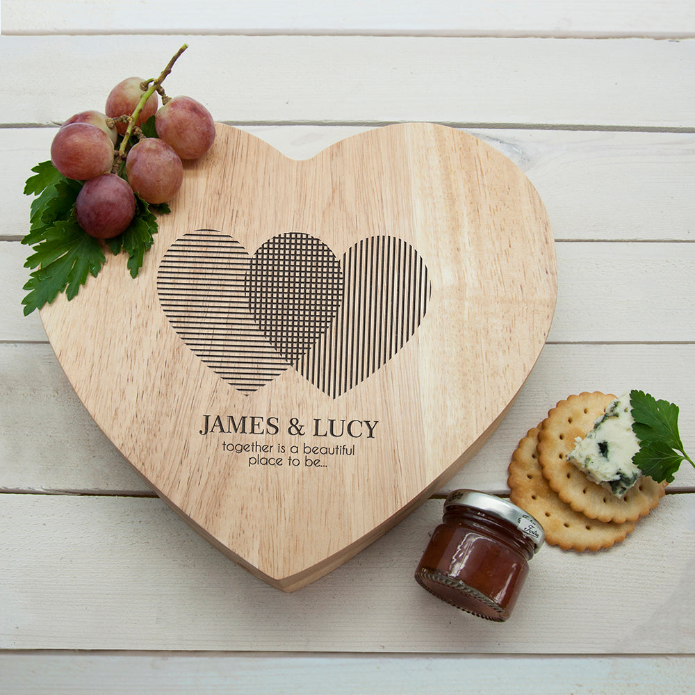 Personalized Heart Venn Diagram Heart Cheese Board - Lovesakes