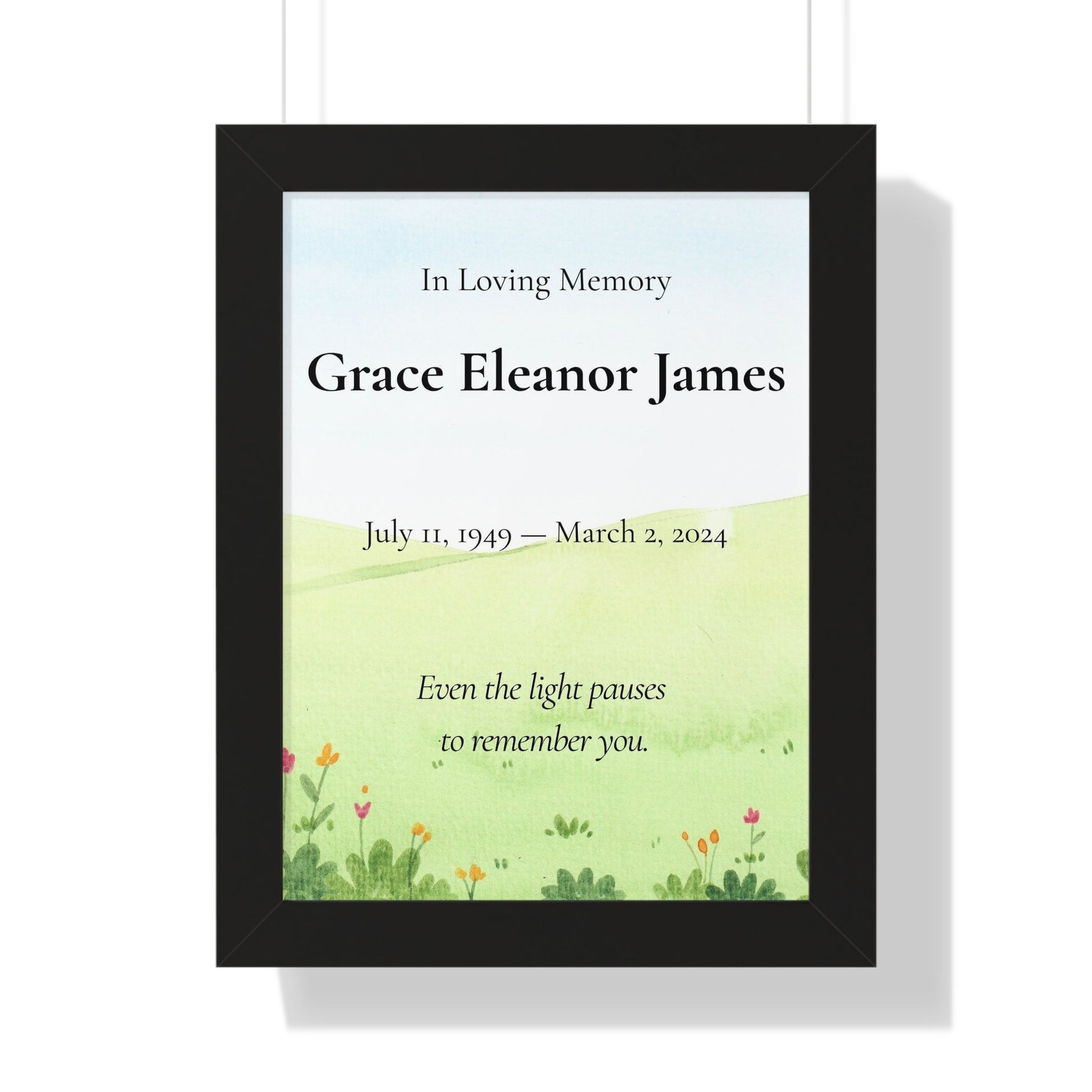 Even the Light – Personalized Memorial Wall Art Print  Memorial Wall Art Prints Deeply Engraved