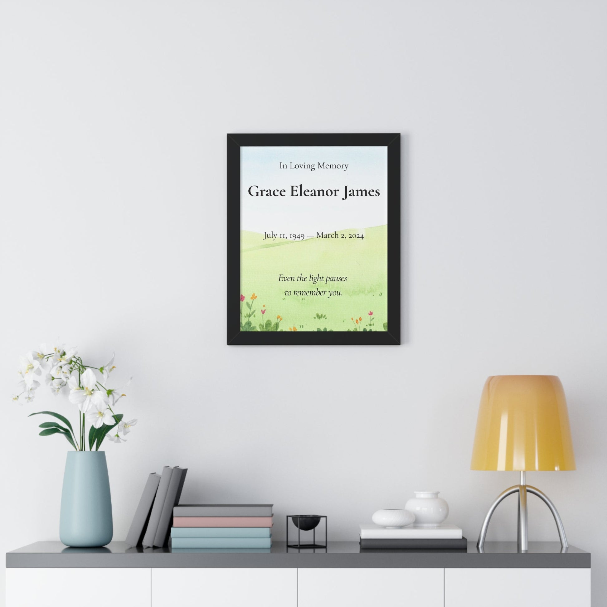 Even the Light – Personalized Memorial Wall Art Print  Memorial Wall Art Prints Deeply Engraved