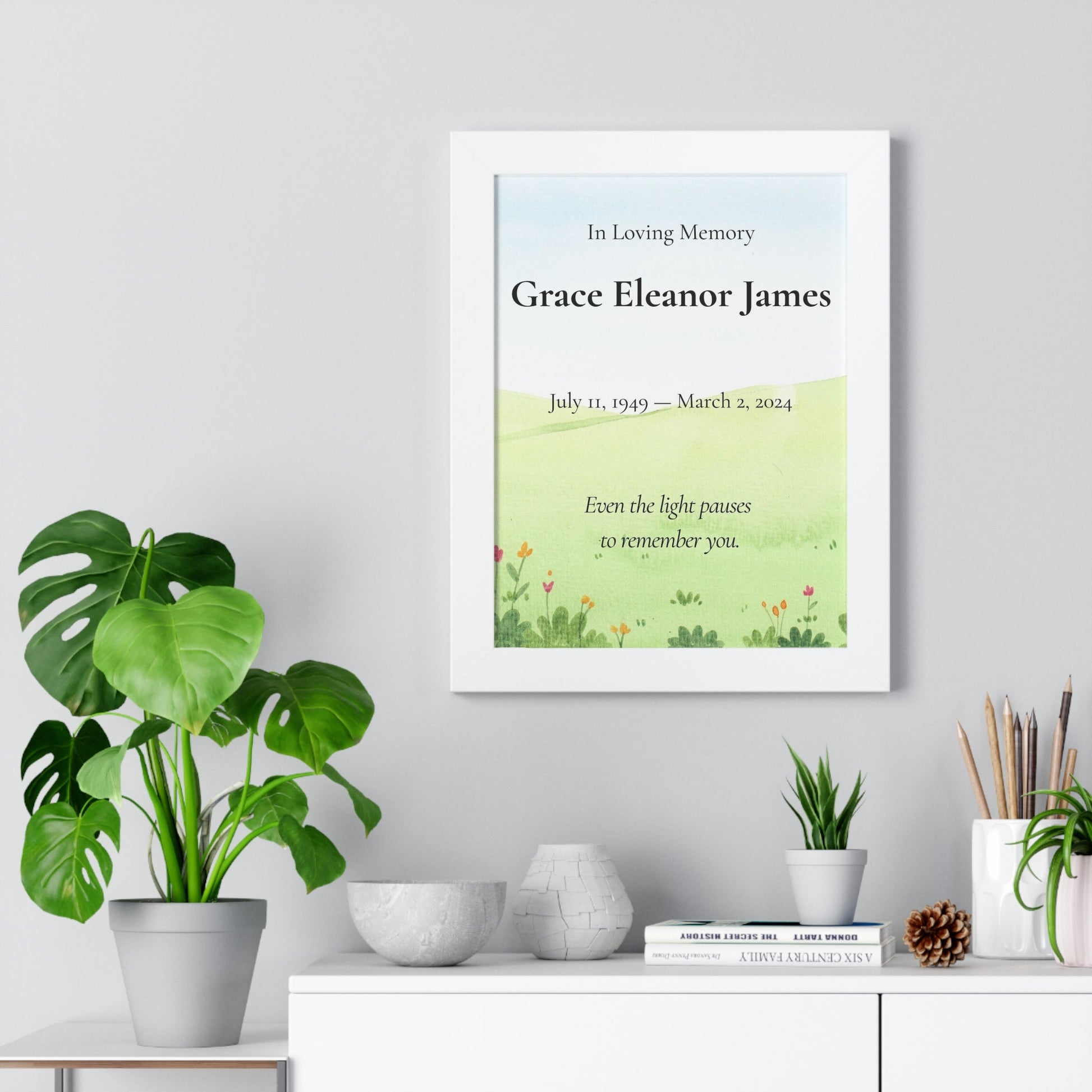 Even the Light – Personalized Memorial Wall Art Print  Memorial Wall Art Prints Deeply Engraved