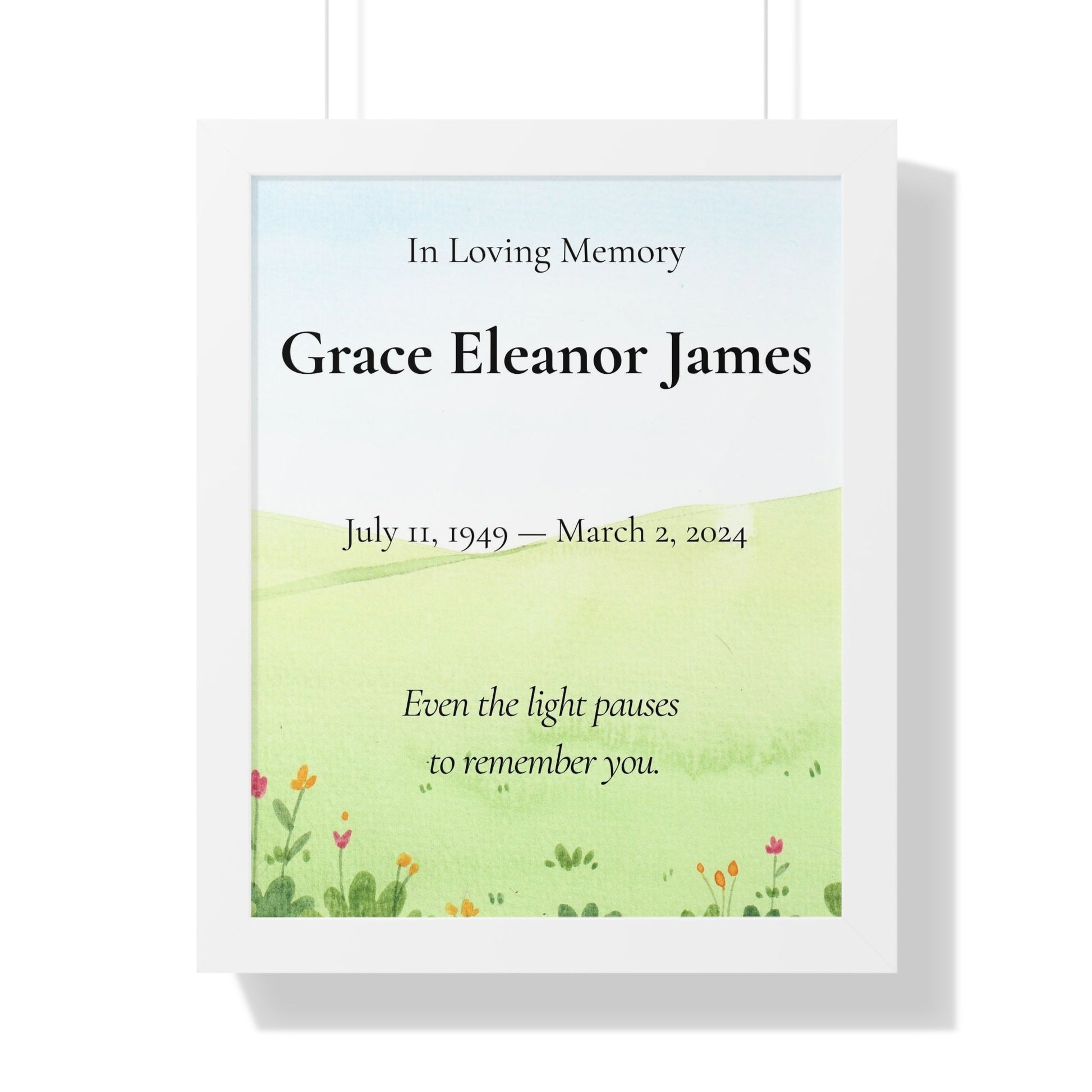 Even the Light – Personalized Memorial Wall Art Print  Memorial Wall Art Prints Deeply Engraved