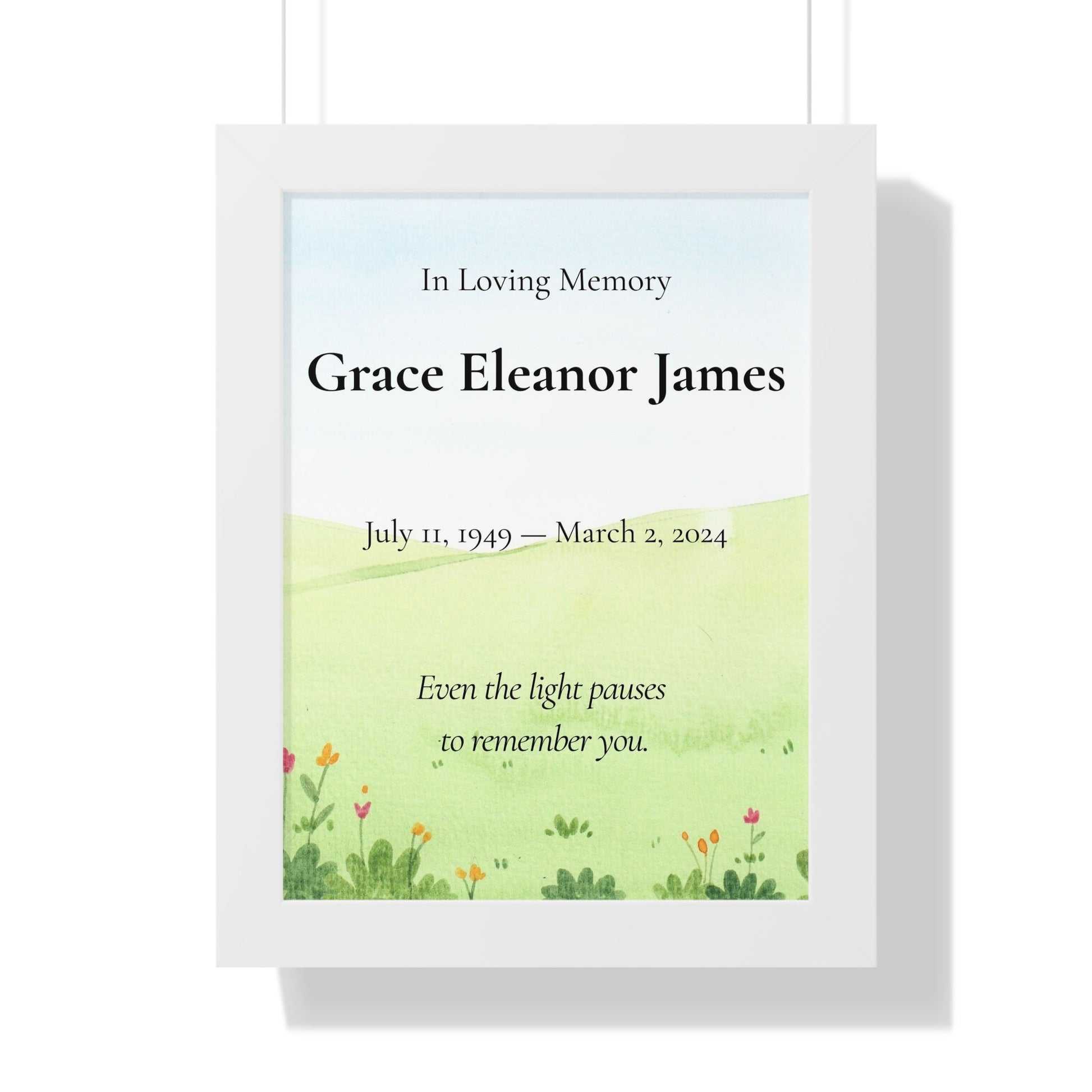 Even the Light – Personalized Memorial Wall Art Print  Memorial Wall Art Prints Deeply Engraved