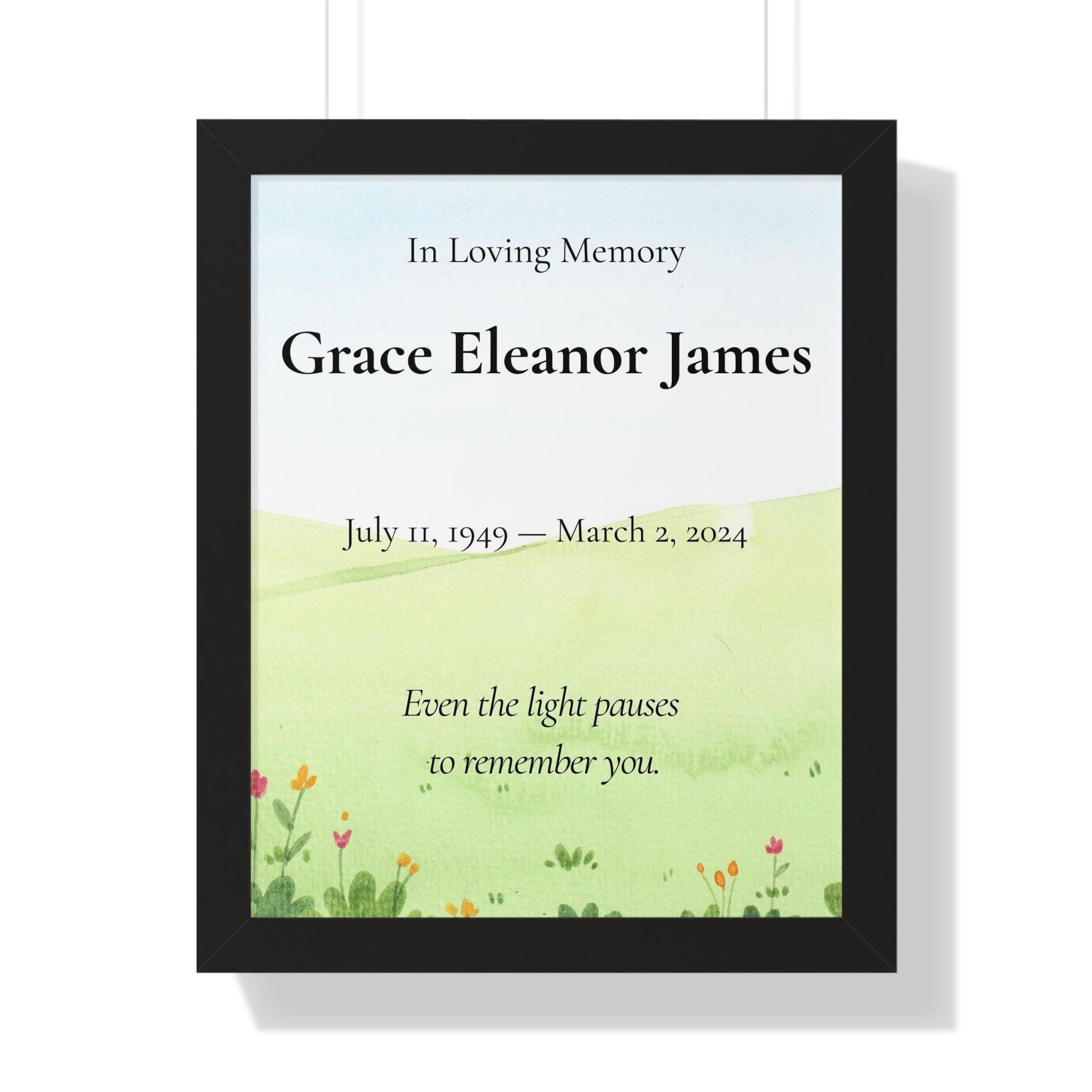 Even the Light – Personalized Memorial Wall Art Print  Memorial Wall Art Prints Deeply Engraved