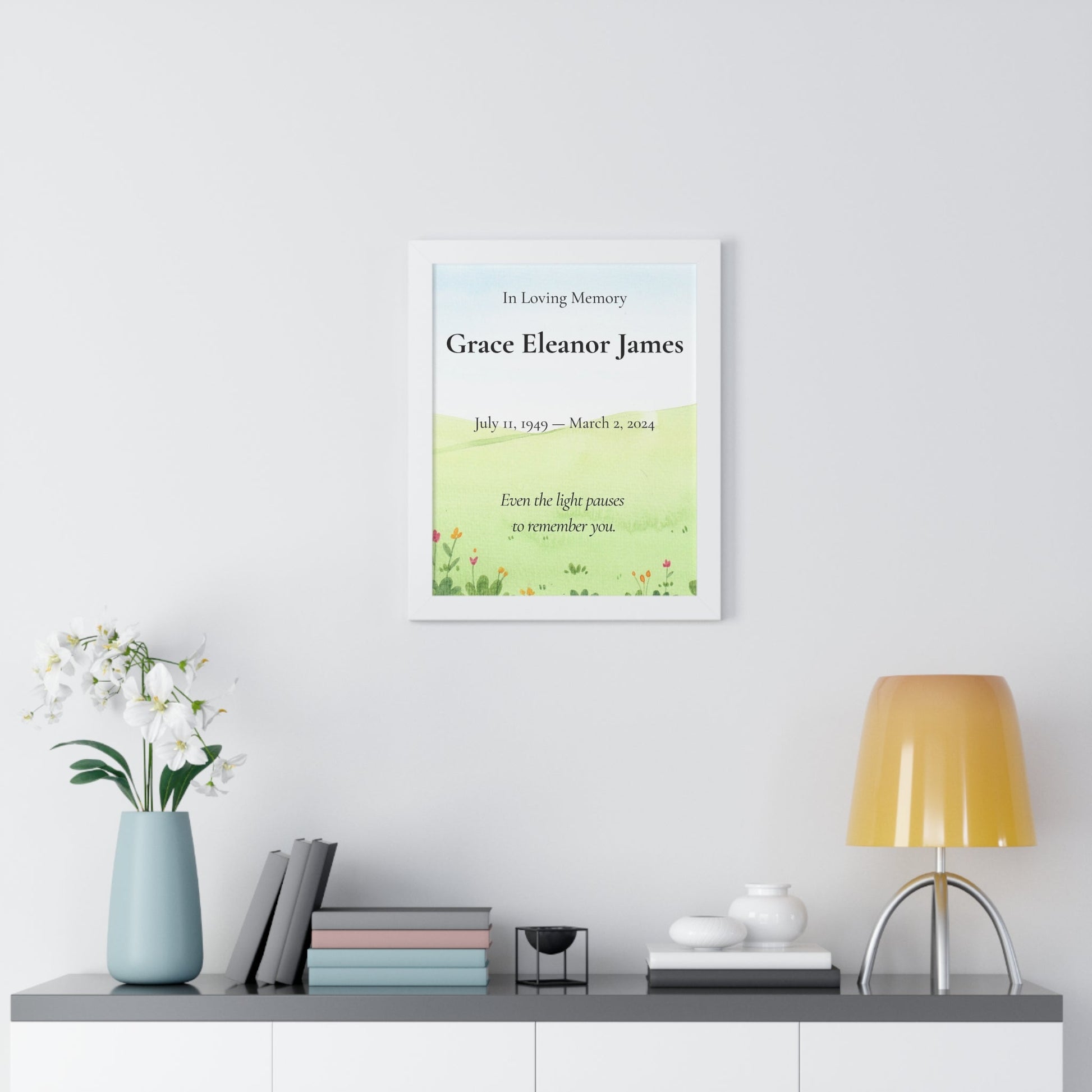 Even the Light – Personalized Memorial Wall Art Print  Memorial Wall Art Prints Deeply Engraved